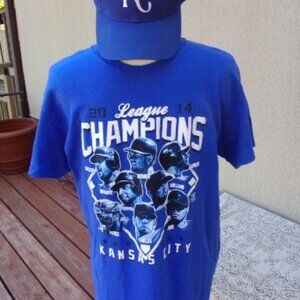 KC Royals T-Shirt & Cap Vintage Bundle Royals Fan Set 2 for the Price of One